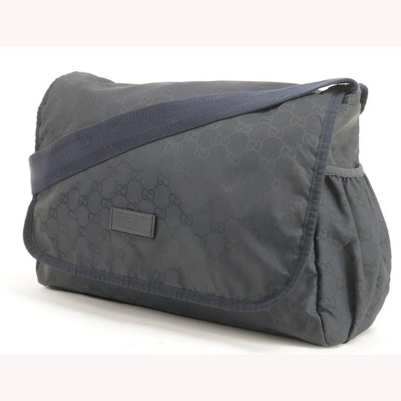 Gucci Diaper Messenger Navy GG Nylon Crossbody - Picture 2 of 8